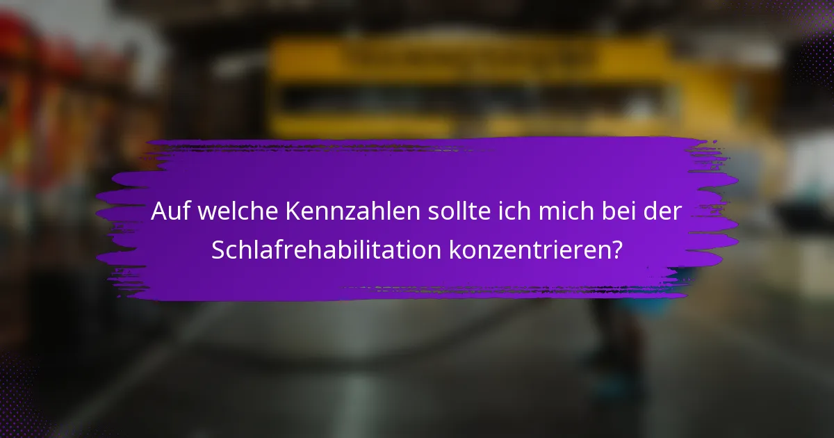 Auf welche Kennzahlen sollte ich mich bei der Schlafrehabilitation konzentrieren?