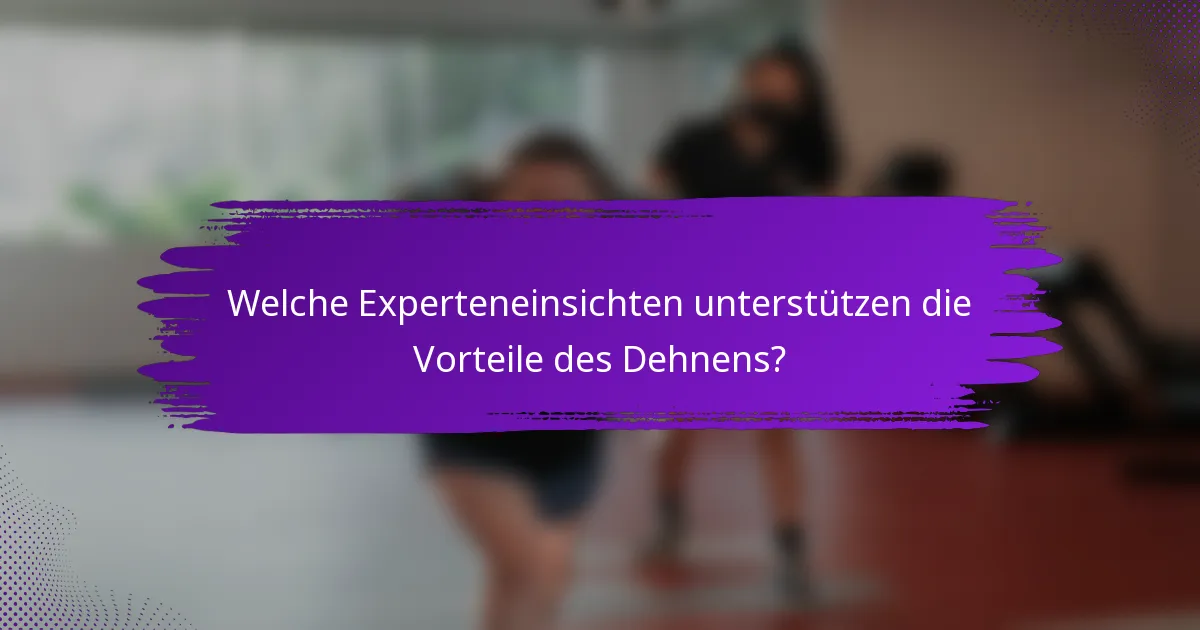 Welche Experteneinsichten unterstützen die Vorteile des Dehnens?