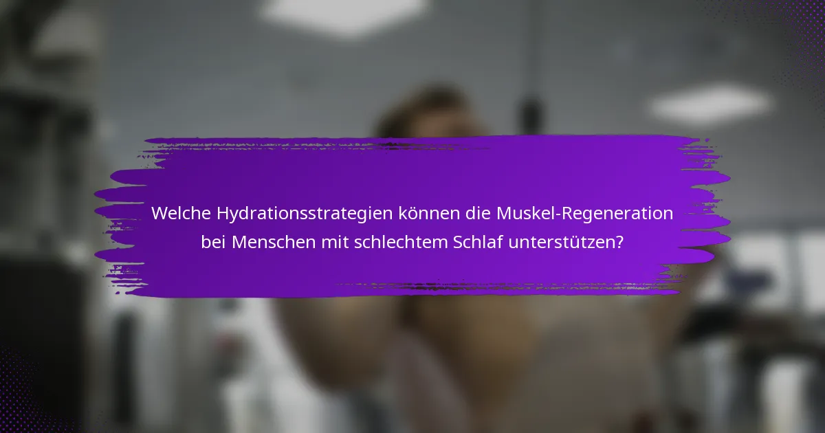 Welche Hydrationsstrategien können die Muskel-Regeneration bei Menschen mit schlechtem Schlaf unterstützen?