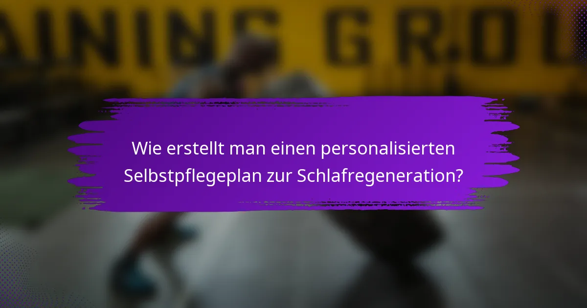 Wie erstellt man einen personalisierten Selbstpflegeplan zur Schlafregeneration?