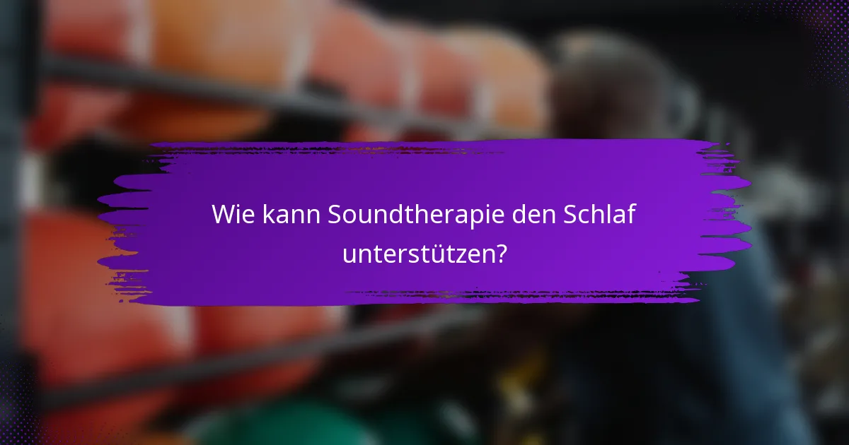 Wie kann Soundtherapie den Schlaf unterstützen?