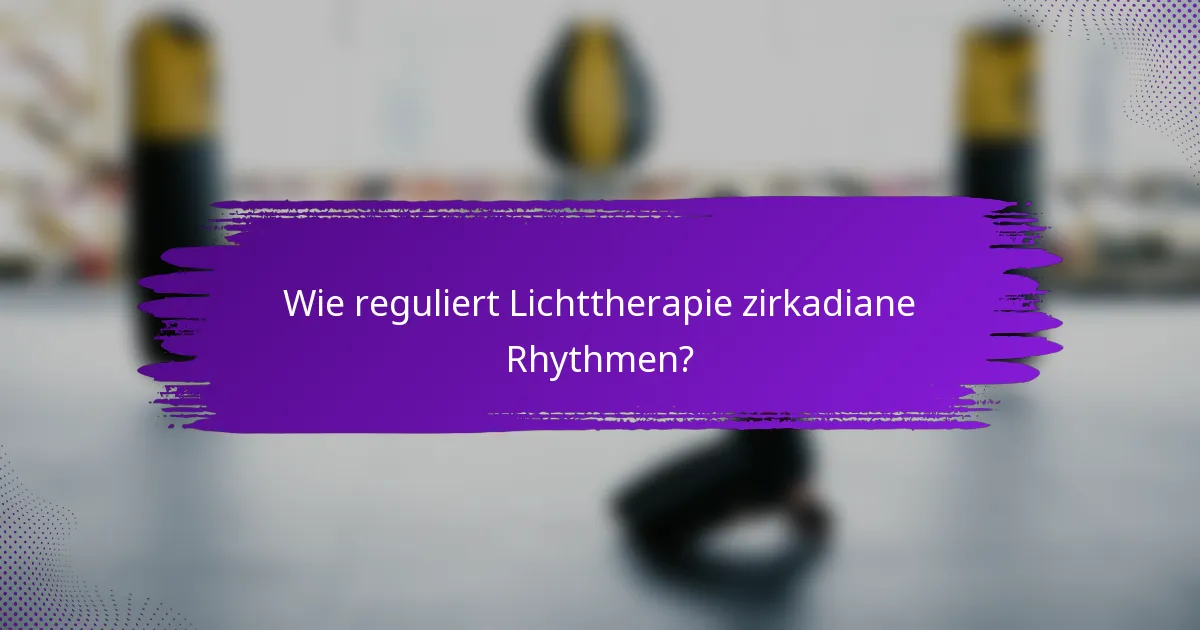 Wie reguliert Lichttherapie zirkadiane Rhythmen?